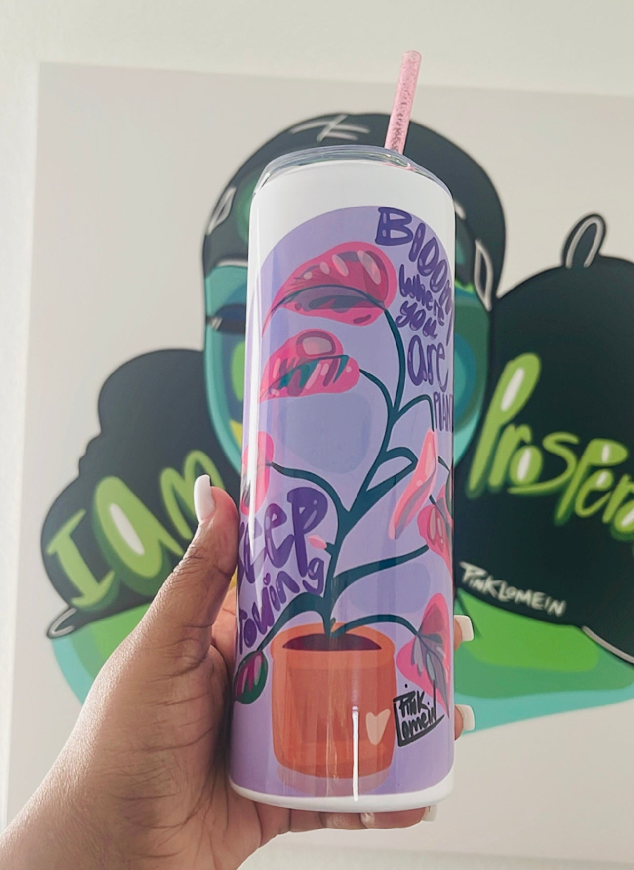 Bloom where you are planted, Keep Growing 20oz tumbler