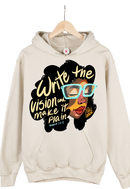 Write the vision beige hoodie