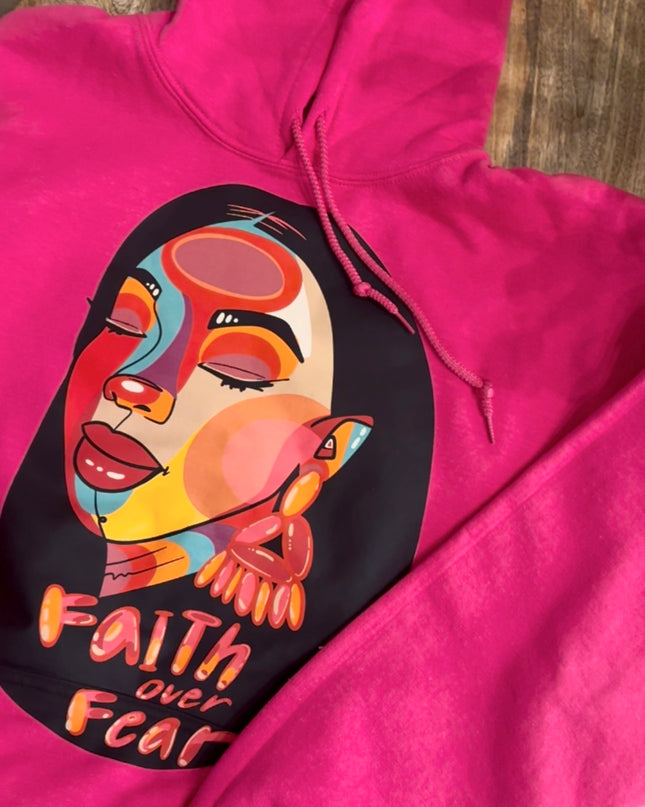 Faith over Fear Pink Pinklomein Hoodie Limited Edition