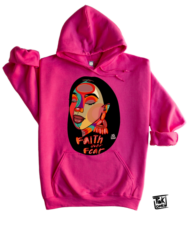 Faith over Fear Pink Pinklomein Hoodie Limited Edition