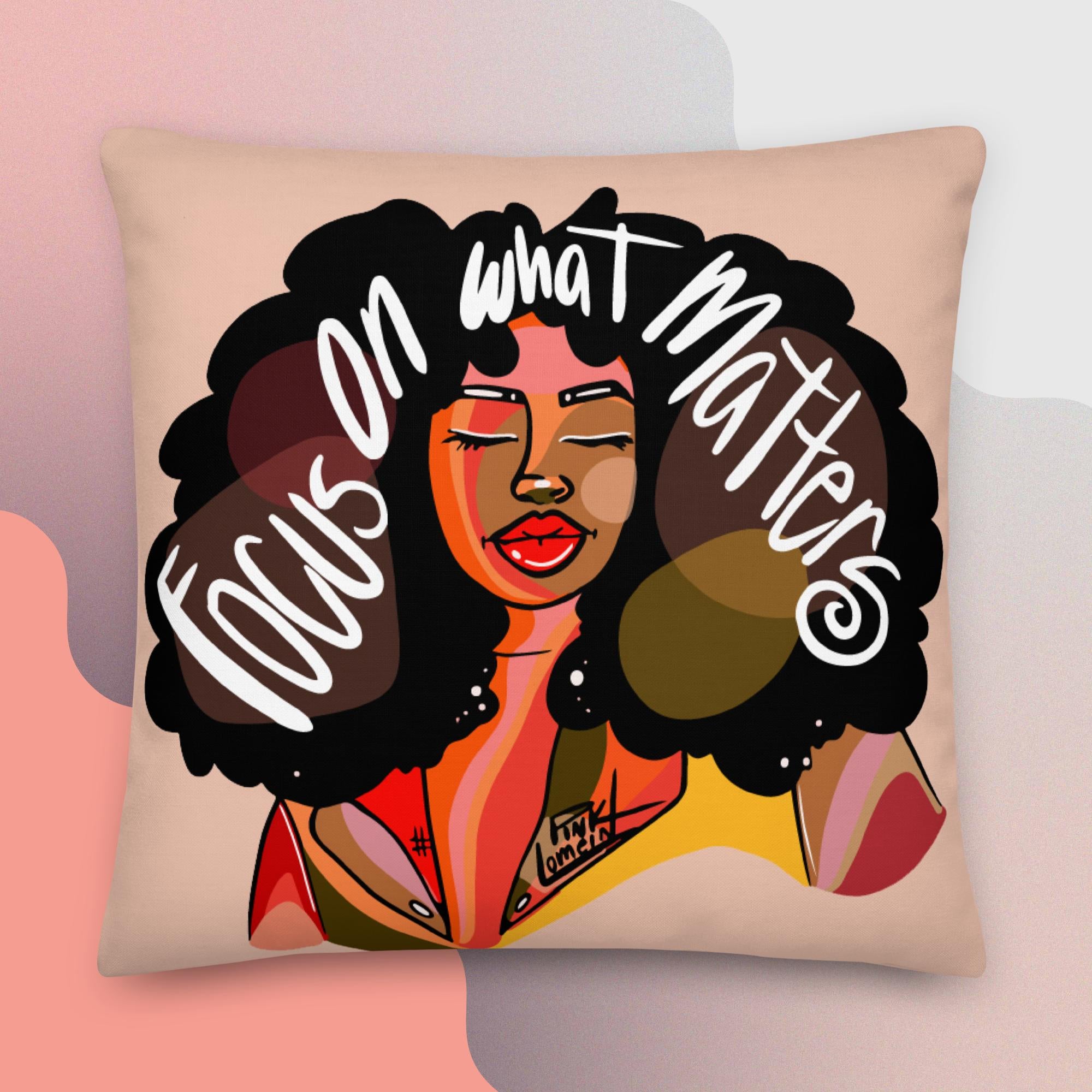 Focus on what matters Throw Pillow