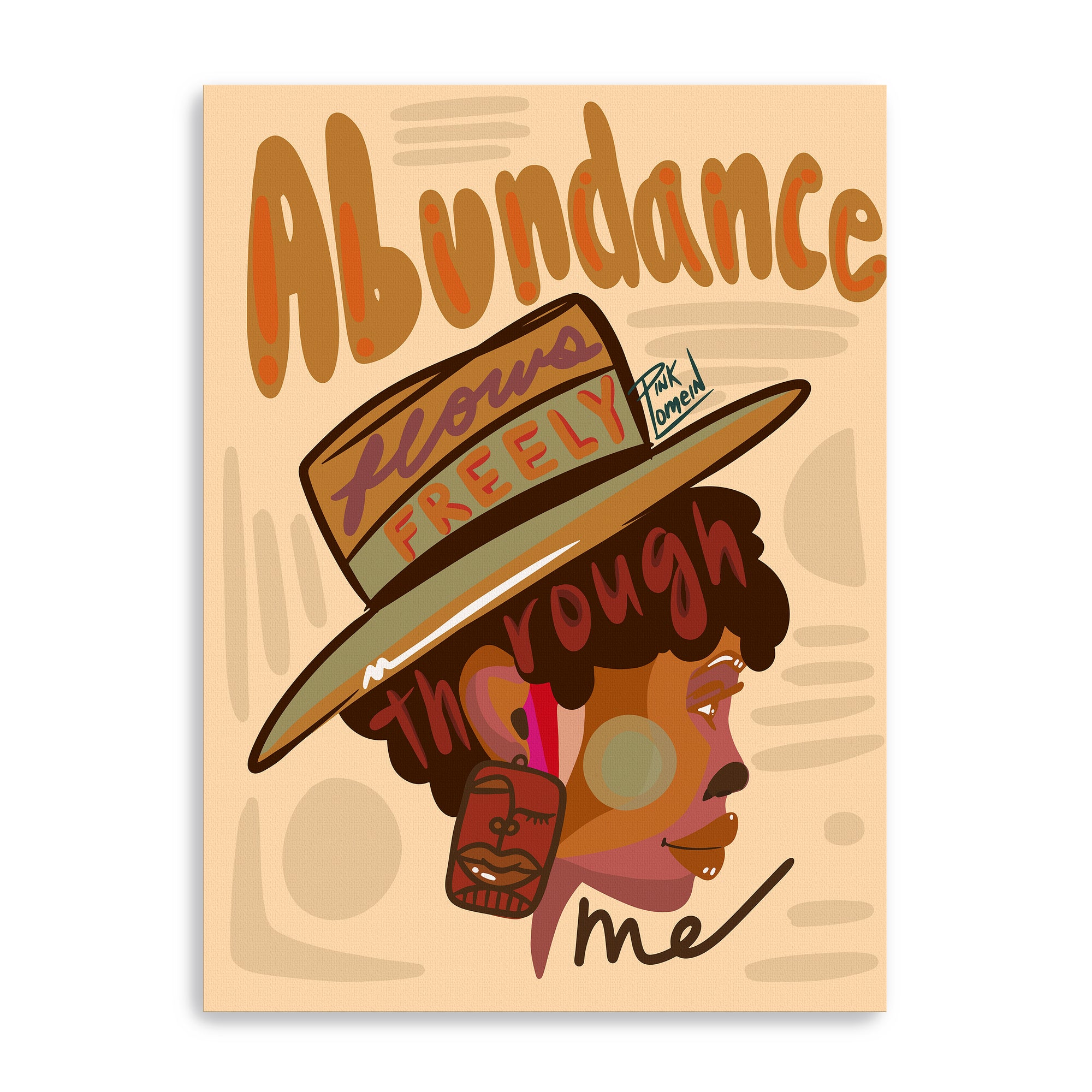 Abundance flows freely through me hat paper print